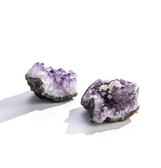 Two chunks of purple amethyst 