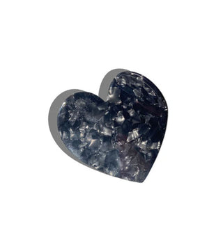 Black quartz-effect heart-shaped hair clip