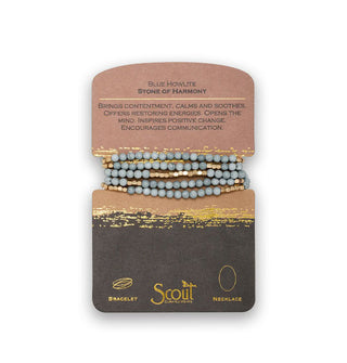 Blue howlite beaded wrap necklace/bracelet on product card