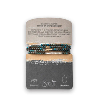 Blue sky jasper beaded wrap necklace/bracelet on product card