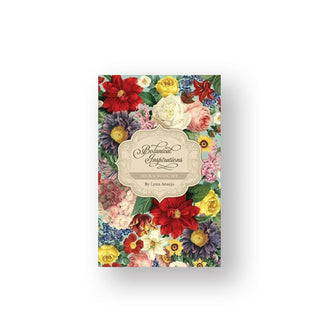 Botanical Inspirations Deck & Booklet box is decorated with colorful, lush florals around an ornamental central title block