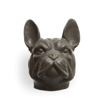 Sculptural French bulldog head vase with upraised ears