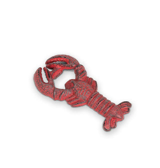 Antique-effect red cast iron lobster-shaped bottle opener