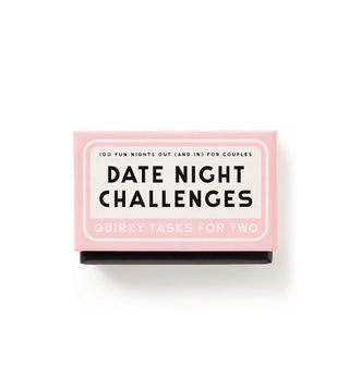 Pink, white, and black box of Date Night Challenges: Quirky Takes for Two game