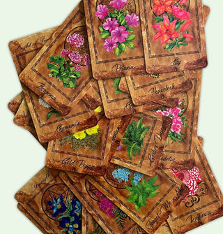 Assortment of The Enchanted Flowers Tarot cards