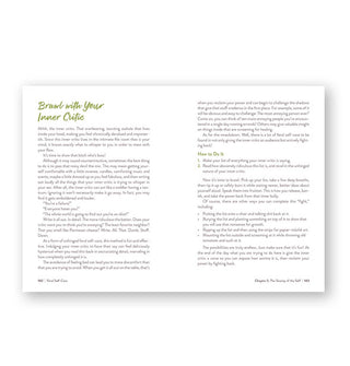 Page spread from the Feral Self-Care book features a section titled, "Brawl with Your Inner Critic"