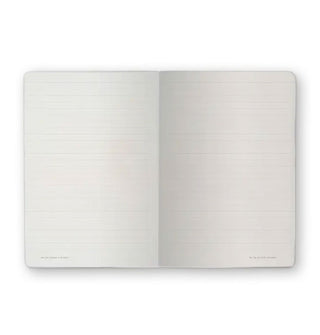 White, lined pages of a notebook