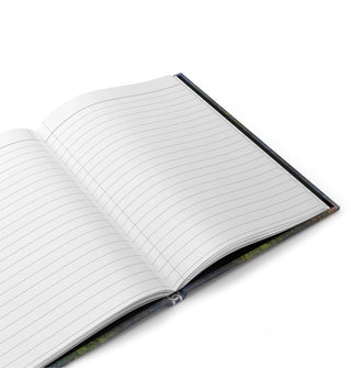Opened journal with lined pages