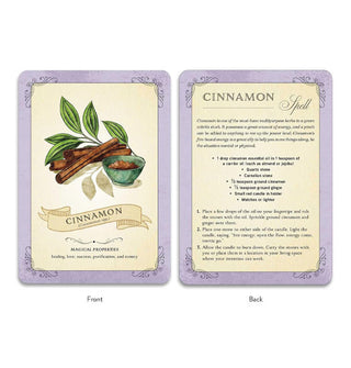 Front and back of the Cinnamon card from The Green Witch's Deck