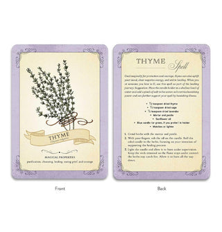 Front and back of the Thyme card from The Green Witch's Deck
