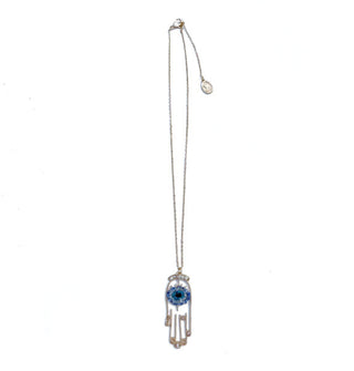 Hamsa hand pendant necklace on gold chain 