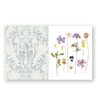 Page spread from The Handmade Grimoire features printed pattern and pressed flower designs for scrapbooking