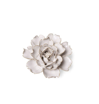 White glazed ceramic rose sculpture