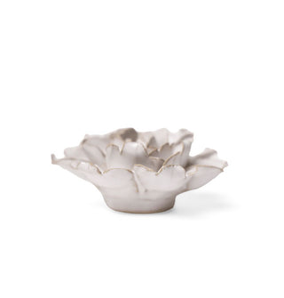 White glazed ceramic rose sculpture