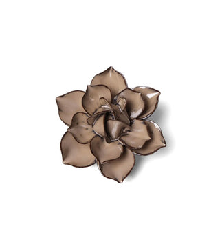 Brown ceramic flower sculpture