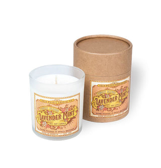 Lavender mint candle with brown tube gift packaging