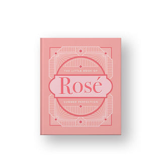 Pink cover of The Little Book of Rosé: Summer Perfection with dark pink and white Art Deco-style design elements