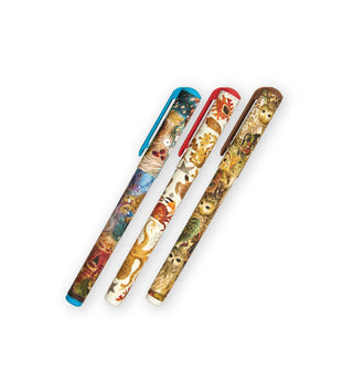 Set of three pens with animal design themes