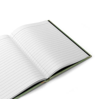 Open journal with lined pages
