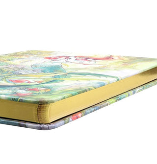 Closeup of gilded journal page edges