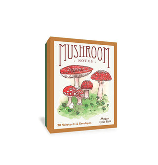 Mushroom Notes box with central illustration of five Amanita mushrooms
