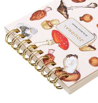 Closeup of spiral-bound mushrooms pocket journal cover by Bruno Visconti