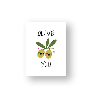 White cover of Olive You features a central illustration of two animated rosy-cheekd olives on a vine flanked by hearts