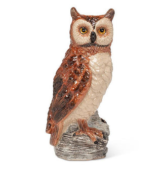 Ceramic great horned owl vase