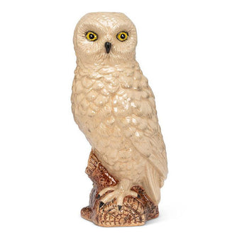 Ceramic snowy owl vase