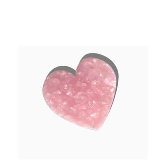 Pink quartz-effect heart-shaped hair clip