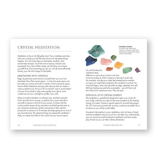 Page spread from The Pocket Crystal Healer features a section titled, "Crystal Meditation"