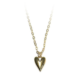 Gold heart pendant on gold chain