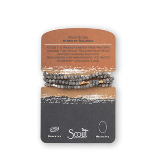 River stone beaded wrap necklace/bracelet on product card