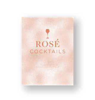 Light pink cover of Rosé Cocktails with a mottled effect and dark pink wine glass graphic