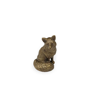 Brass sitting fox figurine