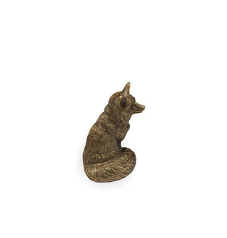 Brass sitting fox figurine