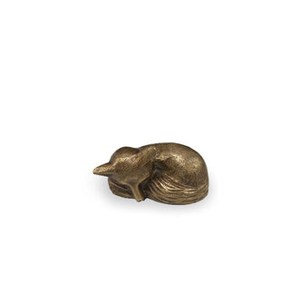 Brass sleeping fox figurine