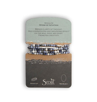 Sodalite beaded wrap necklace/bracelet on product card