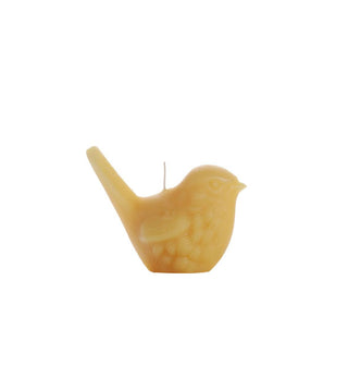 Golden songbird beeswax candle with cotton wick in the top