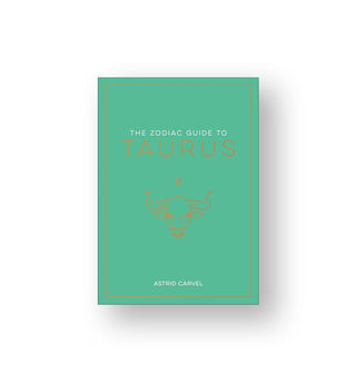 Blue-green cover of The Zodiac Guide to Aquarius by Astrid Carvel features white and gold lettering and a central illustration of a bull's head