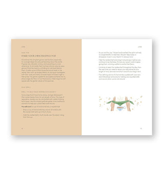 Page spread from The Dog Year features text blocks and a small illustration of two hands holding a twisted scarf over a teacup