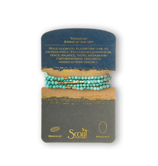 Turquoise beaded wrap necklace/bracelet on product card