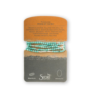 Turquoise beaded wrap necklace/bracelet on product card