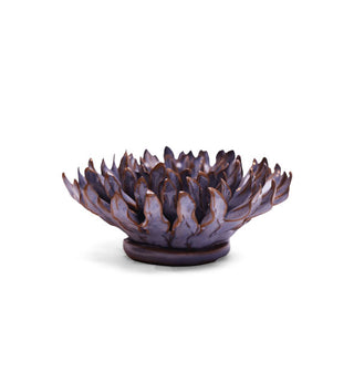 Purple ceramic chrysanthemum flower wall art sculpture