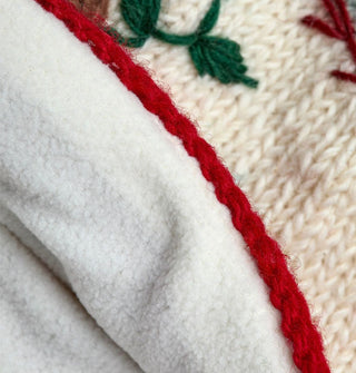 Fleece interior of knit beanie