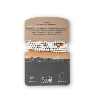 White howlite beaded wrap necklace/bracelet on product card