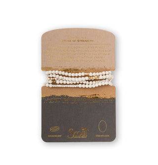 White lava beaded wrap necklace/bracelet on product card