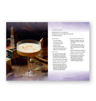 Page spread from Witch's Brew features a recipe for "Sacred Sigil" with photograph