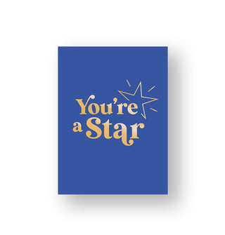 Blue cover of You're a Star with gold lettering and star graphic